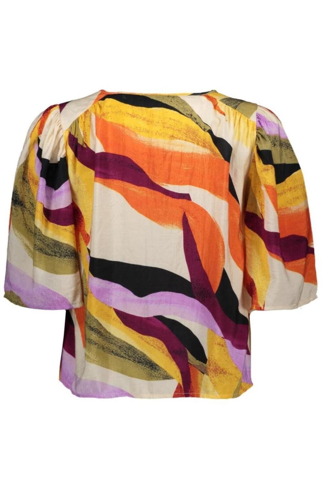 VMTILLY SS DETAIL TOP WVN EXP 10338222 CLOUD DANCER/ABSTRACT PRINT